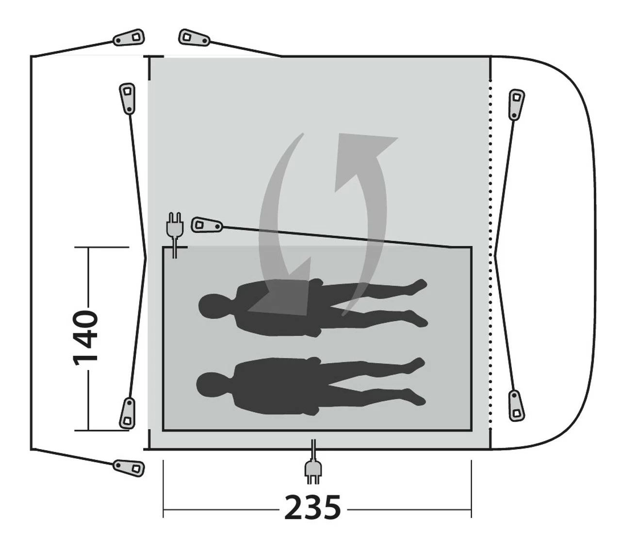 Outwell Inner Tent For Newburg 260 & Parkville 260SA 7 Outwell Inner Tent For Newburg 260 & Parkville 260SA - Image 5