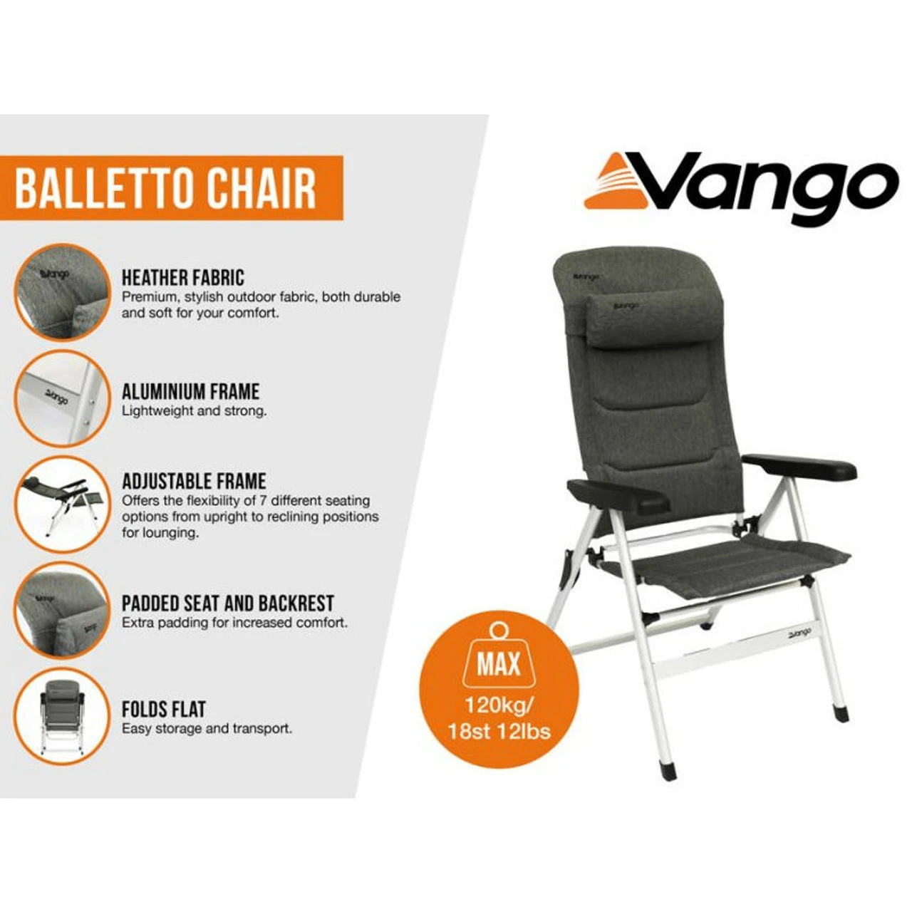 Vango Balletto Tall Camping Chair 10 Vango Balletto Tall Camping Chair - Image 8