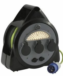 Outwell Mensa Mains Camping Roller Hook Up Kit With USB & Light