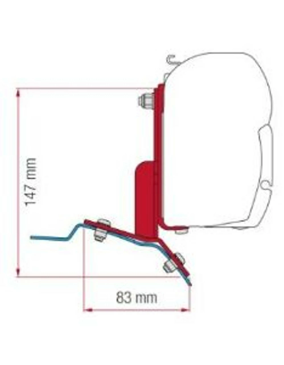 Fiamma F45 Adapter Bracket For Ford Transit Custom 3 Fiamma F45 Adapter Bracket For Ford Transit Custom