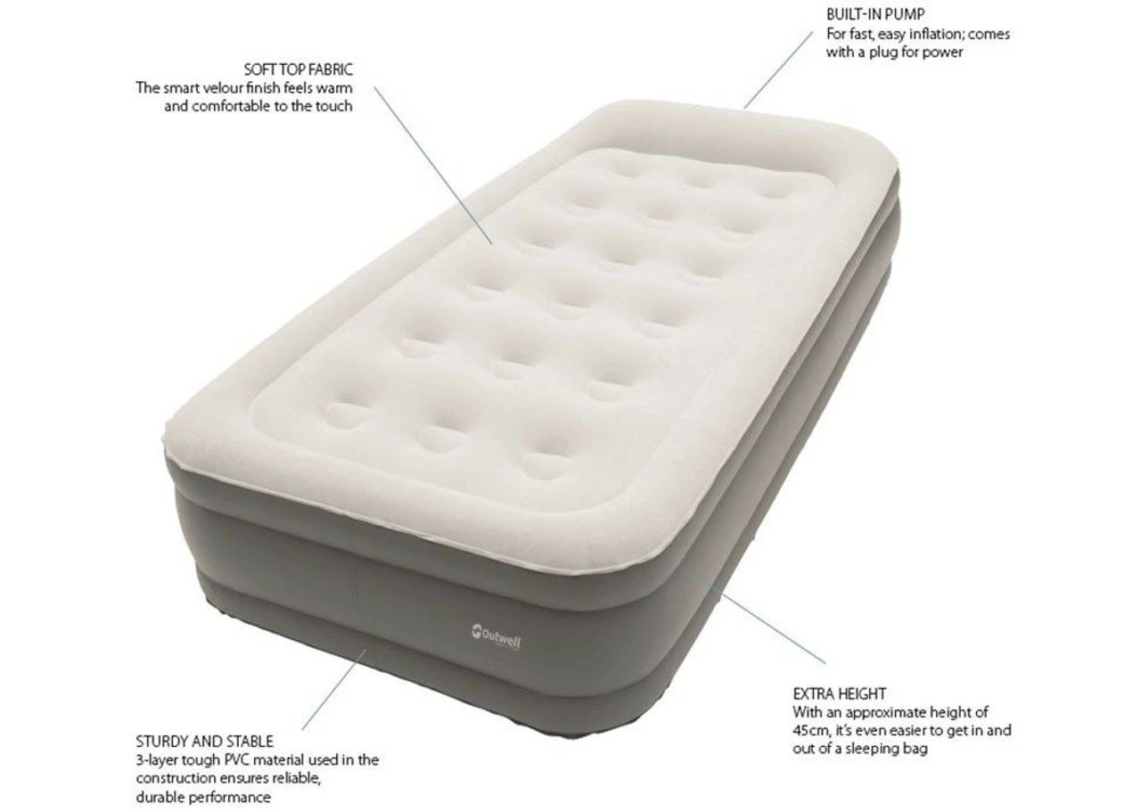 Outwell Superior Flock Camping Bed With Inbuilt Electric Pump 7 Outwell Superior Flock Camping Bed With Inbuilt Electric Pump - Image 5