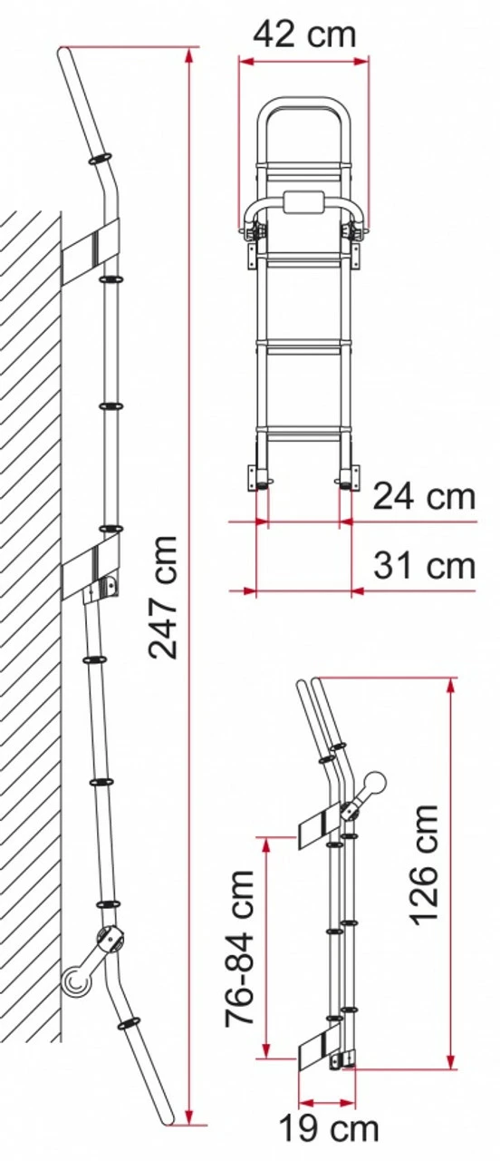 Fiamma Deluxe 8 Exterior Campervan & Motorhome Ladder 5 Fiamma Deluxe 8 Exterior Campervan & Motorhome Ladder - Image 3