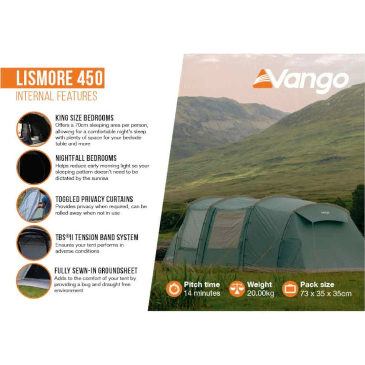 Vango Lismore Poled Family Camping Tent Package 8 Vango Lismore Poled Family Camping Tent Package - Image 6