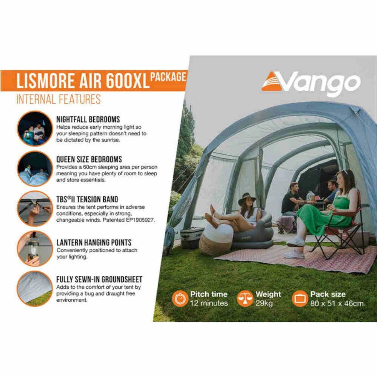 Vango Lismore Air Family Camping Tent Package 8 Vango Lismore Air Family Camping Tent Package - Image 6
