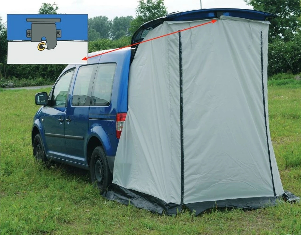 Reimo Trapeze Rear Tailgate Awning Tent For Mini Camper Vans 6 Reimo Trapeze Rear Tailgate Awning Tent For Mini Camper Vans - Image 4