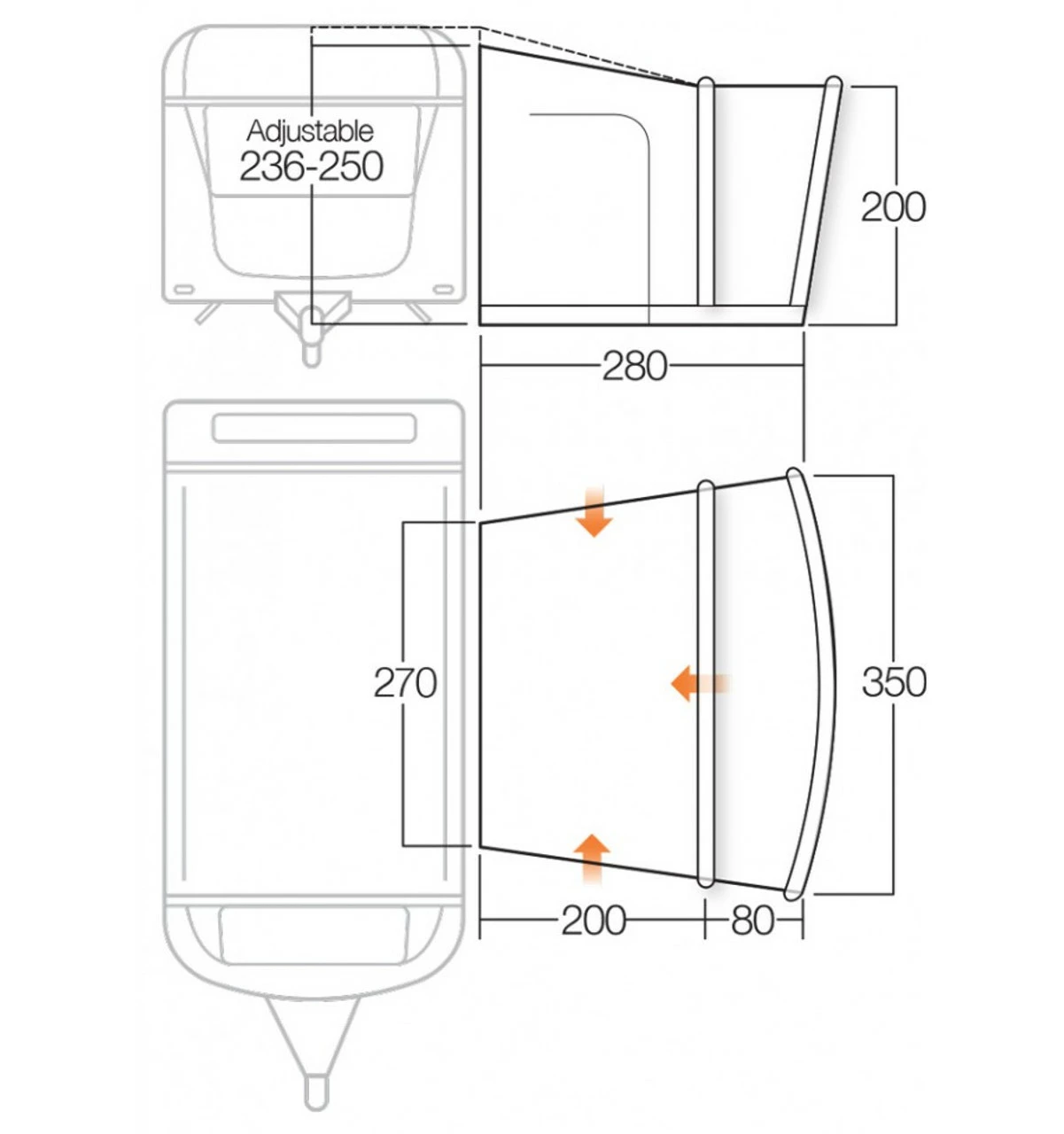 Vango Sonoma II 350cm Air Caravan Motorhome Awning 9 Vango Sonoma II 350cm Air Caravan Motorhome Awning - Image 7